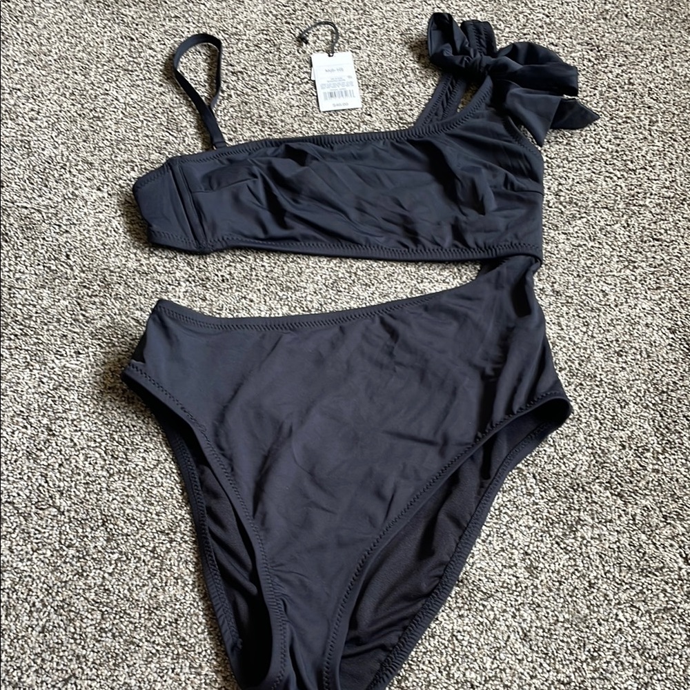 Shade & Shore Black Bikini with Sleek High-Leg Design
